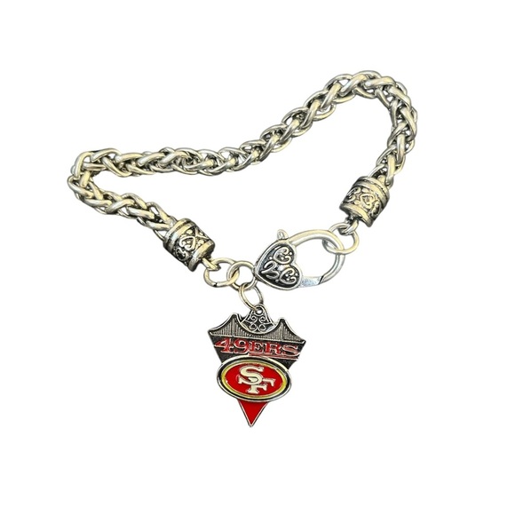Silver and Red 49ers Charm Bracelet - Picture 3 of 3